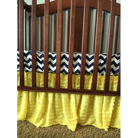 Fur Ruffle - Yellow Ruffle Crib Skirt for Baby Bedding Nursery Decor