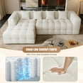 thumbnail image 5 of Wiilayok 120" Boneless-Couch L-Shaped Sofa for Living Room, Cloud Couch with Chaise Lounge, 2 - Piece Sectional Upholstered Chenille Deep Seat Couches with 4 Pillows, No Assembly Required, Beige, 5 of 10