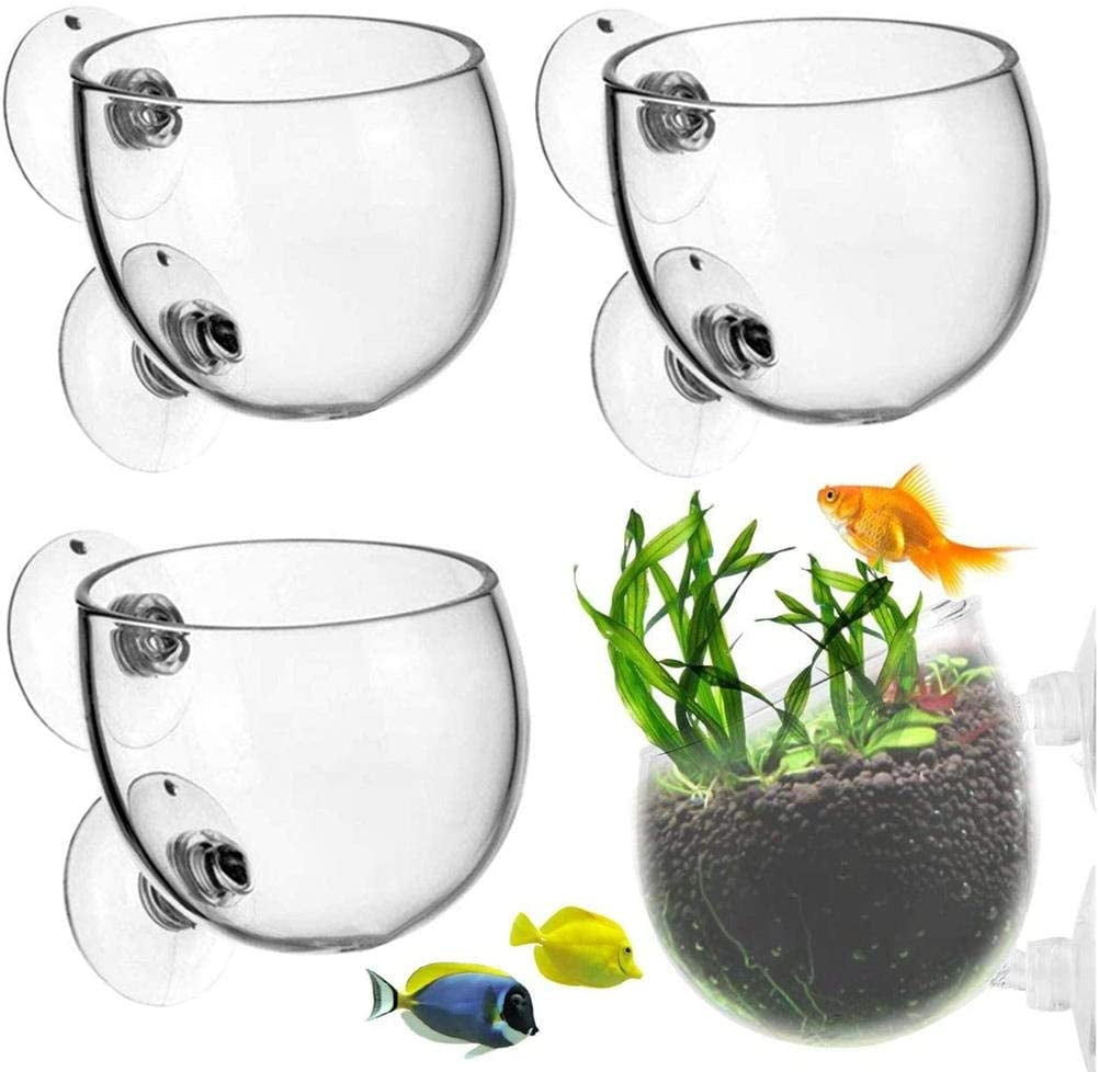 2 Pack Hanging Aquarium Planter Cups - Aquatic Plant Holder For Fish Tank Decor