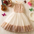 thumbnail image 2 of Yindaity Flower Girl Dress Girls Dresses Flower Girls Party Dress Bridesmaid Ball Gown Wedding Tulle(Khaki,3-4 Years), 2 of 8