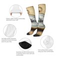 thumbnail image 6 of Lsque Magnetic Old Compass On World Map Printed Crew Socks Men's Women's LightWeight Thin Casual Calf Socks ,Knee High Socks,Cotton Socks, 6 of 9