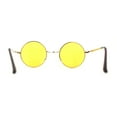 thumbnail image 3 of Pop Color Lens Iconic Hippie Round Circle Lens Metal Sunglasses Gold Burgundy Mirror, 3 of 4