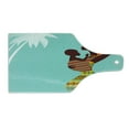 thumbnail image 2 of African Cutting Board, Mother with Her in Clothes Retro Style Fashion Image, Decorative Tempered Glass Cutting and Serving Board, Wine Bottle Shape, Turquoise Marigold, by Ambesonne, 2 of 5