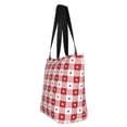 thumbnail image 2 of Vsdgher Plaid Heart print Reusable Shopping Grocery Bags for Women Shopping with Pouch Foldable Pouch Lightweight Polyester Fabric, 2 of 6