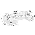 thumbnail image 7 of 131'' Modular Sectional Couch, U-shaped sofa , Chaise Lounge, Striped fabric,Upholstered 4 Seater Couch for Living Room, Bedroom, Free Combination Sofa (Corduroy), 7 of 7