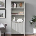 thumbnail image 6 of OAKHAM 5 Shelf Bookcases with Doors, 71" Tall Bookshelf with Storage Cabinets, Pale Oak, 6 of 8