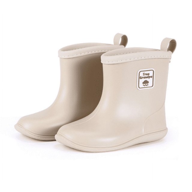 ZHAOCHENG Botas de lluvia para niños Zapatos de lluvia impermeables antideslizantes para niños y niñas, Beige
