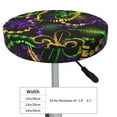 thumbnail image 4 of Round Bar Stool Seat Covers, Neon Mardi Gras Elastic Round Chair Cover Stool Seat Slipcover Bar Stool Cushions Round Pad for 12-14 inch, 4 of 7
