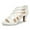 White, variant on XYD Women Fashion Round Open Toe Block Low Heel Pumps Ballroom Strappy Sandals Back Zip Dance Party Dress Shoes Size 7 Pink