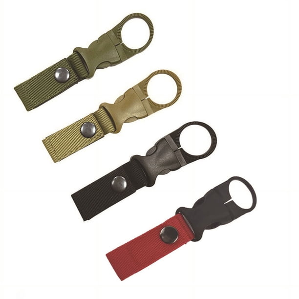 Hebilla colgante de cinta para botella de bebida de nailon táctica para exteriores, hebilla multifuncional para montañismo, hebilla colgante para botella de agua portátil, clip para agua mineral
