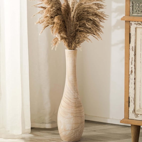 Floor Vase Home Decor: 22 inch Tall Decorative Wood Vases for Living Room Large Rustic Farmhouse Boho Vase for Dining Table Centerpiece Bedroom Corner Hallway