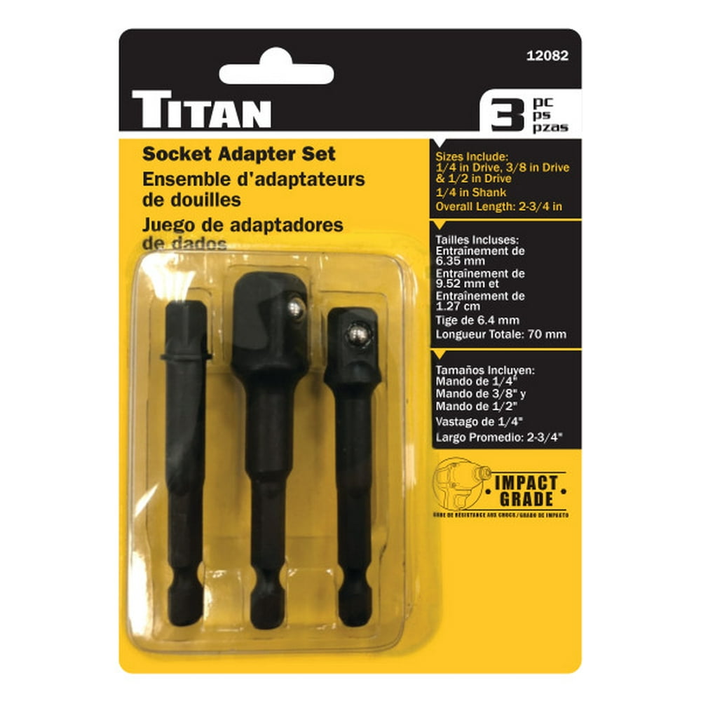 Titan Tools 12082 3 Piece Socket Adapter Set
