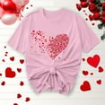 thumbnail image 2 of BiZtdJrK T Shirts for Women Love Heart Graphic Short Sleeve Tee Tops Summer Fashion T Shirt Valentine Day Holiday Tees Pink M, 2 of 6