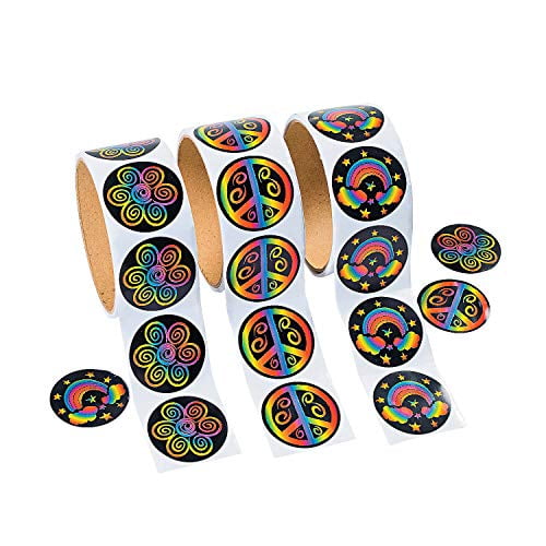 3 Rouleaux de Stickers Arc-en-Ciel (300 Stickers)