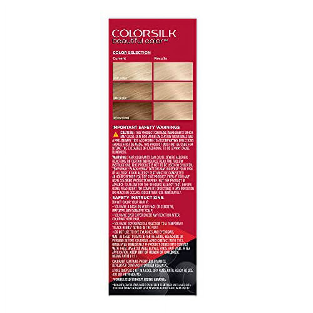 Revlon Colorsilk Beautiful Permanent Long Lasting Color Hair Dye with 3D Color and Keratin, 04 Ultra Light Natural Blonde, 2 PACK