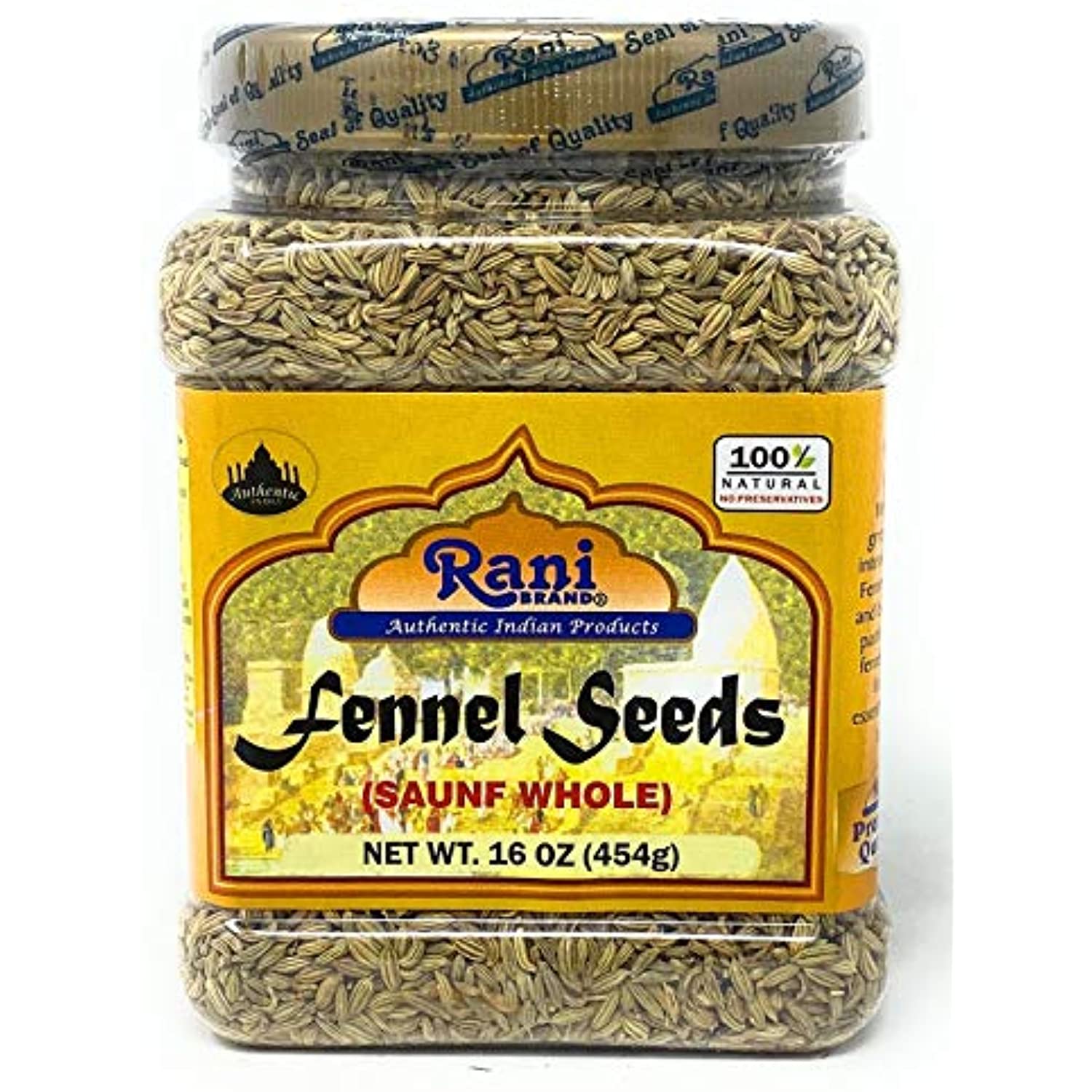 Rani Fennel Seeds (Saunf Sabut) Whole Spice 16oz (454g) All Natural