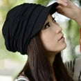 thumbnail image 4 of Visland Womens Knitted Hats Warm Ski Beret Beanie Cap Winter Pleated Layers Peaked Hat, 4 of 4