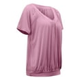 thumbnail image 6 of TODOZO T Shirts for Women Loose Fit Casual Lightweight Soft Basic Tees Summer Tops for Women 2025 Women's Casual Summer T Shirts Short Sleeve V Neck Tops Tshirts Pink L, 6 of 6