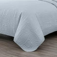 thumbnail image 6 of Chezmoi Collection Austin King Oversized Bedspread Set, 3-Piece Lightweight Microfiber Quilted Coverlet for All Seasons, Silver, 6 of 9