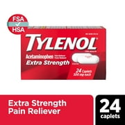 Tylenol Extra Strength 500mg Acetaminophen Caplets, 24 Count