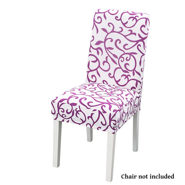 Funda para silla Funda con estampado elástico Funda lavable Protector de silla Funda de asiento universal para hotel en casa, Blanco Morado Sweethay HA003278-02