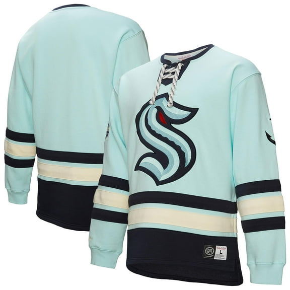 Men's Light Blue Seattle Kraken Heritage Lace-Up Pullover Sweatshirt