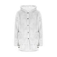 thumbnail image 6 of XFLWAM Women's Fuzzy Sherpa Fleece Jacket Long Sleeve Button Down Hooded Jackets Fall Winter Warm Coats Plush Outerwear, 6 of 9