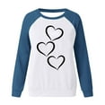 thumbnail image 4 of Womens Color Block Sweatshirts Fall Casual Crew Neck Shirts Long Sleeve Oversized Pullover Tops Blue 2XL, 4 of 4