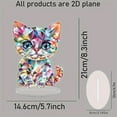 thumbnail image 3 of Lssam DIY Gem Art Painting Kit, Realistic Calico Cat Desk Ornament with Stand, Acrylic Colorful Craft for Cat Lovers, Home & Office Desktop Decor, 3 of 9