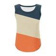 thumbnail image 5 of Taqqpue Girls Tank Tops Soft Cotton Crewneck Sleeveless Athletic Undershirt Lightweight Hem Loose Fit Cute Summer Top Dancewear Color Block Wide Strap Comfortable Racerback Tank 5-14 Years, 5 of 6