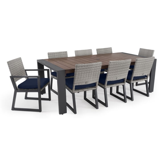 RST Brands Milo Gray Wicker 9 Piece Patio Dining Set