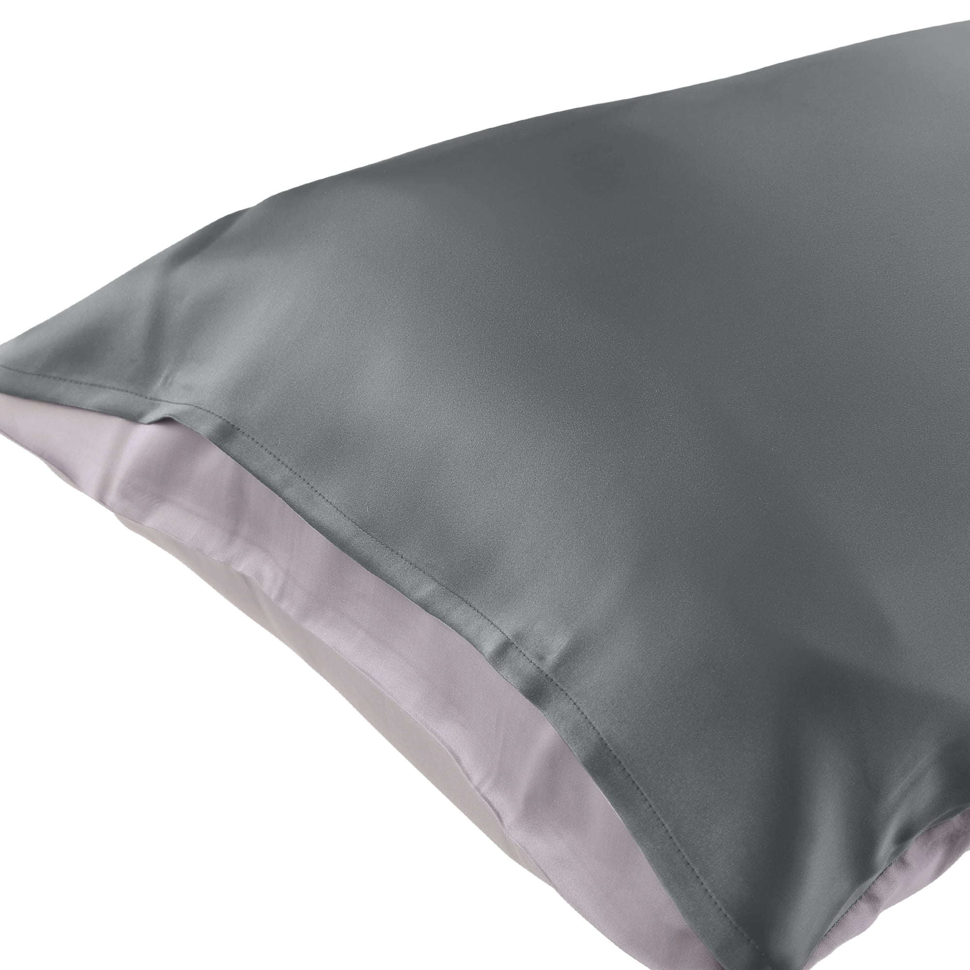 Unique Bargains Envelope Closure Soft and Durable Silk Pillowcase Gray Queen