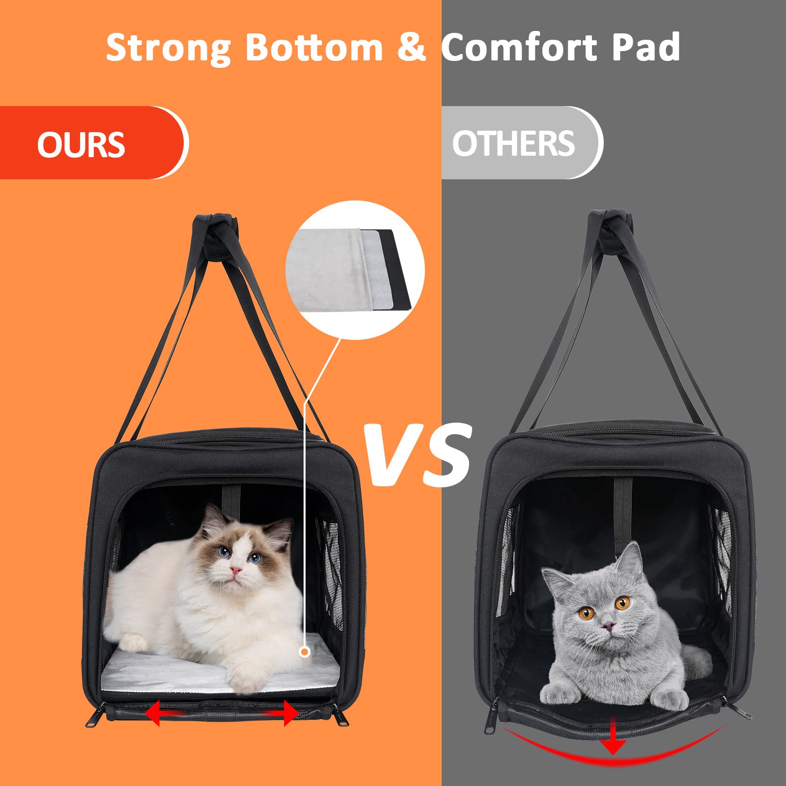 CatRomance Cat Carrier, Pet Travel Carrier Bag - CatRomance