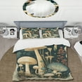 thumbnail image 2 of Designart "Vintage Amanita Muscaria Mushrooms III" Landscape Forest Bedding Covert Set - Forest Cream Landscapes Bed Set With 2 Shams, 2 of 6