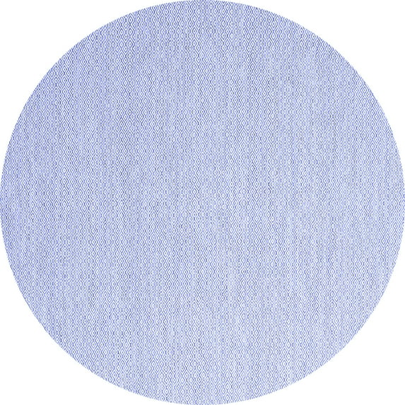 Ahgly Company Machine Washable Indoor Round Solid Blue Modern Area Rugs, 7' Round
