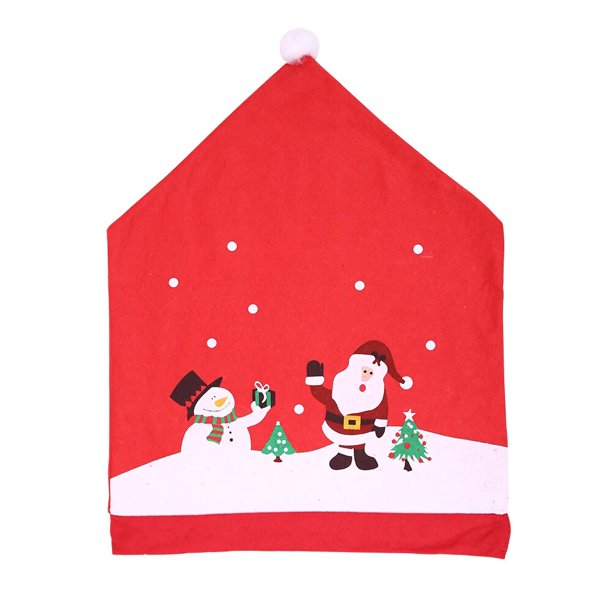 Funda para silla de comedor, Papá Noel, muñeco de nieve, gorro rojo, fundas traseras de sillas, decoración navideña, suministros de Año Nuevo, 2/4 Uds.
