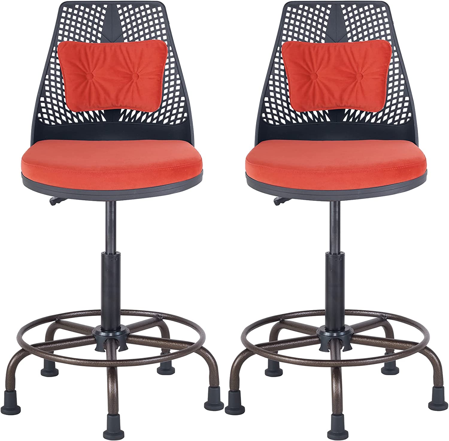 igo Bar Stools Set of 2,Adjustable Armless Swivel Counter Stool with