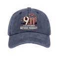 thumbnail image 2 of 9/11 Never Forget 11th September Baseball Cap - American Flag Vintage Washed Cotton Patriot Day Commemorative Hat, Adjustable Unisex Dad Cap for Men and Women, 2 of 6