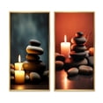 thumbnail image 2 of Designart "Candle Flame Zen Symbolism in Stone Cairn III" Spiritual Stone Framed Wall Art Set Of 2 - Traditional Black Frame Gallery Set For Office Decor, 2 of 6