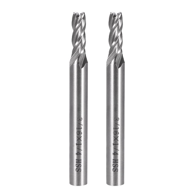 Ofertas únicas 2Pcs 1/16" broca espiral de corte cortador de fresas de extremo recto 1/4" vástago 3/16"x1/4"