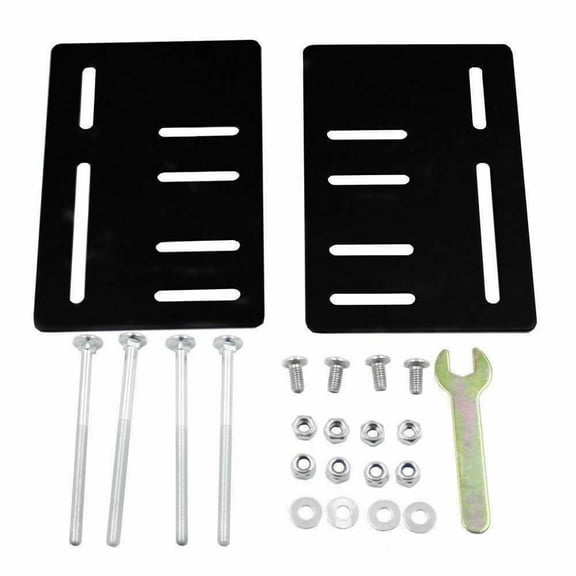 iFJF Black Bed Frame Headboard Bracket Modification Modi-Plate Set of 2 Plates