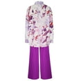 thumbnail image 5 of Babysbule Womens Fall Plus Top Sets Sales Plus Size Fashion Women Casual Printed Long Sleeve Turndown Neck Tops Collar Long Pants Sets, 5 of 7