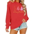 thumbnail image 5 of hotojiny Women's Christmas Sweater Crew Neck Fashion Print Knit Pullover Casual Long Sleeve Oversized Tops Ugly Sweater, 5 of 6