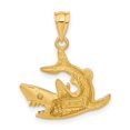 thumbnail image 6 of Auriga Fine Jewelry 14K Yellow Gold Shark Pendant for Women (L-25 mm,W-20 mm), 6 of 6