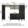 thumbnail image 3 of Cocina Integral 261cm Marrón/Negro Emilly Madesa 06, 3 of 5