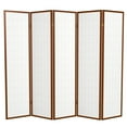 thumbnail image 7 of 6 ft. Tall Window Pane Shoji Screen - Walnut - 5 Panels, 7 of 7