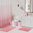 thumbnail image 4 of Bathroom Accessory Set–Bathroom Sets with Shower Curtain and Rugs, Non Slip Bathroom Rugs Super Absorbent, Pink Ombre Waterproof Shower Curtain with Hooks, Pink Bathroom Sets Complete for Home, 4 of 9