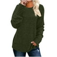 thumbnail image 2 of Maplenight Sweaters for Women Long Sleeve Shirts Crew Neck Ribbed Knit Pullover Side Slit Casual Tunic Tops, 2 of 6