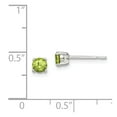 thumbnail image 3 of White Sterling Silver Earring Stud Women'S Cubic Zirconia CZ Green 4 mm, 3 of 3