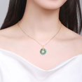 thumbnail image 2 of 18K Gold Oil Green Peace Buckle Glutinous Ice Pendant Necklace, Blue Horizontal Peace Buckle Waxy Ice Pendant Necklace, Blending Tranquility and High-End Style, Very Suitable as a Gift Choice, 2 of 4